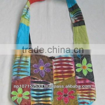 SHB126 cotton bag with flower embroidery razor cut price 250rs $2.94