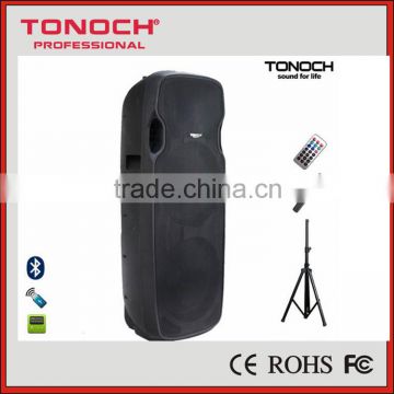 Popular Dual 15 Inches Plastic Loudspeaker with Battery