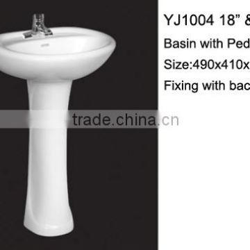 YJ1004 Ceramic Oval Basin with Pedestal/bathroom sink/wash basin
