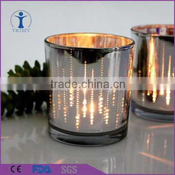 whosale hand made electroplate candle glass