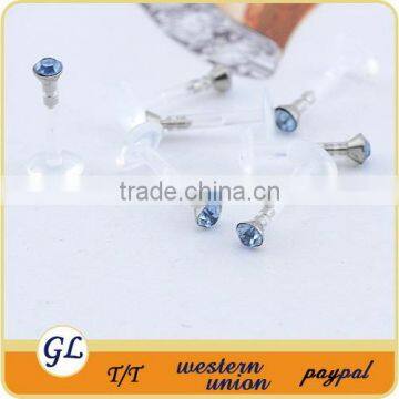 Blue crystal charming uv acrylic labret