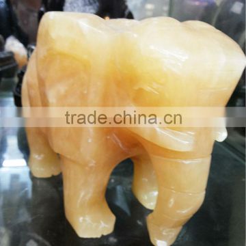 Yellow Jade Elephant Statute