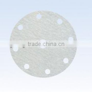 White hook and loop abrasive disc
