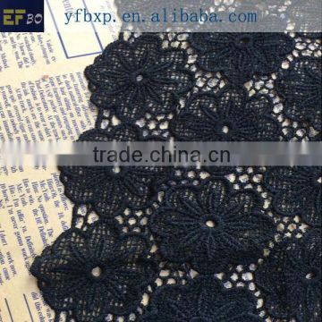 160cm 2015 100 cotton swiss lace india lace fabric/ black embroidered fabrics for clothing