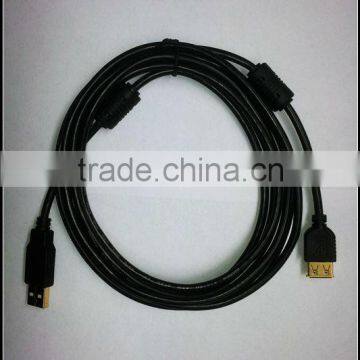 high quality 1m black usb2.0 extension cord with magnet ring