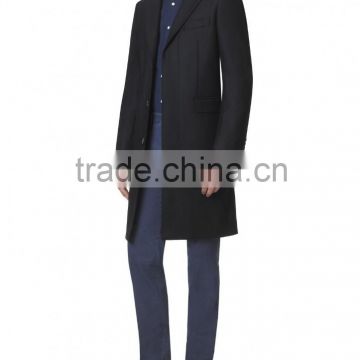2015 new style 100% cashmere classic black cashmere overcoat