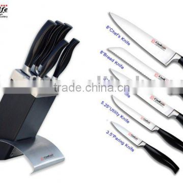6Pcs Kitchen Knife Set With Block