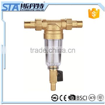 ART.5072 T type brass strainer filter valve transperent type with SS mesh filter water pre filter/pre-filter for water treatment