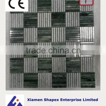 Ming green marble stone mosaic tiles with good price for sale