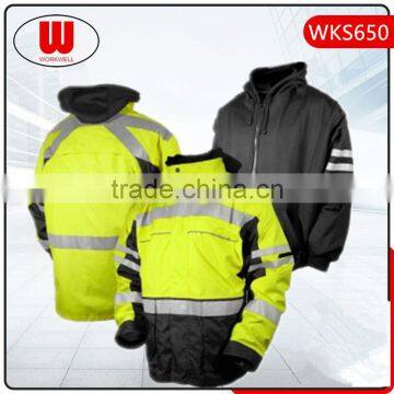 High visibility mens quilted reflector jackets