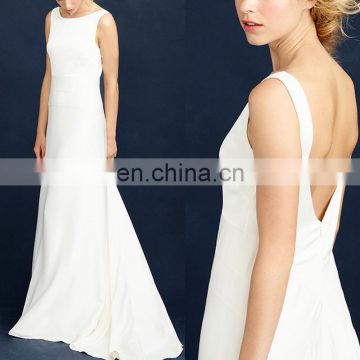 Customer Made Top Quality Backless White Gorgeous Maxi Evening Dress 2016