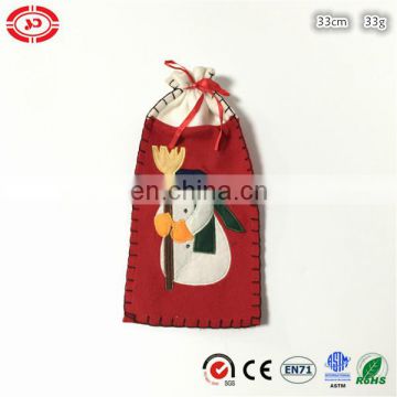 Xmas gift red felt candy bag with snowman cute gift