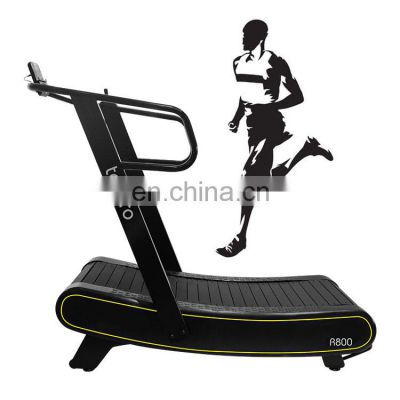 Without motor gym fitness equipment running machine China Curved treadmill & air runner  quiet and Convenient speed control