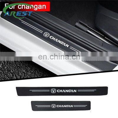 4pcs car Sticker door carbon leather Fiber Sill Plate For Changan CS55 CS75 CS35 CS95 stickers Accessories car styling