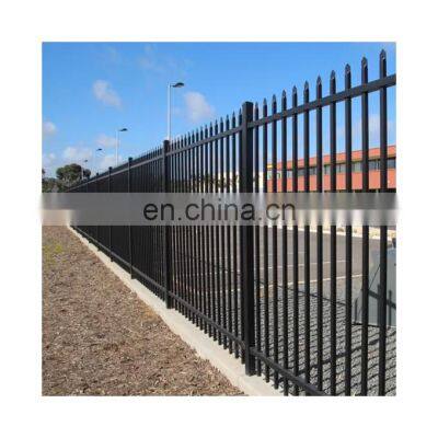 high quality powder coated Steel Pipe Picket Fence Metal Ornamental fence