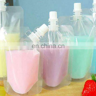 Custom printed ziplock clear drink reusable food spout pouch plastic liquid stand up pouch with spout