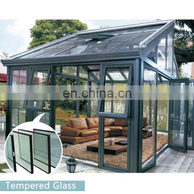 High quality aluminium frame tempered glass sunroom design for garden