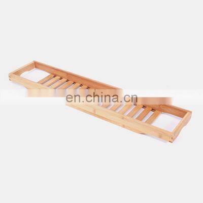 Waterproof Sturdy Material bamboo bath tub tray rack bamboo bath caddy