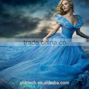 hot sale high quality princess cinderella dresses for kids blue drss cosplay costume