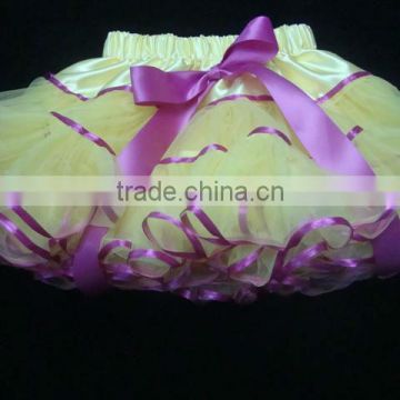 Wholesale beautiful tutu tulle ,colourful pettiskrit with bow for girls
