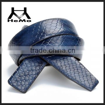 blue snakeskin belt with leather