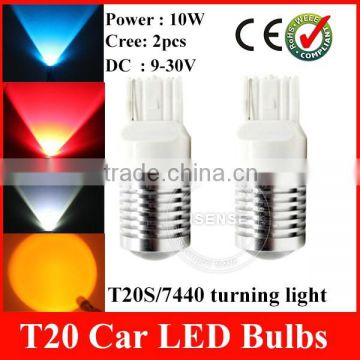 guangzhou car led headlight turning light 10W 7440 7443 LED T20 for auto parts for chevrolet hondas