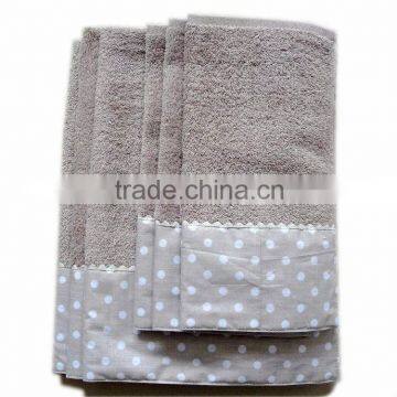 cotton towel with TC print fabric