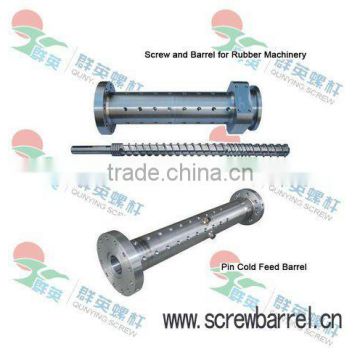 bimetallic rubber screw and barrel for extruder