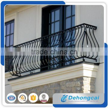 Customized wrought iron morden balcony railing /iron grill design for veranda