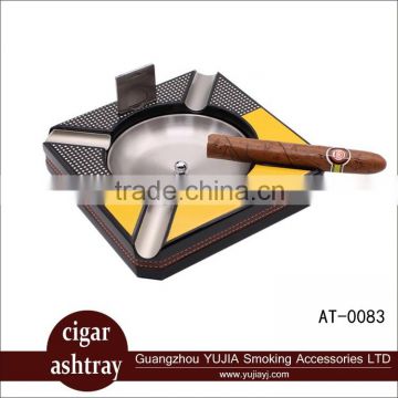 Multi-function wooden and stainless steel cigar ashtray Car ashtray cigar ashtray with cutter