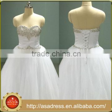 ASAW17 Wedding Dress Factory Custom Made Lace Up Crystal Wedding Dresses Real Photo Soft Tulle Beaded Bridal Gown