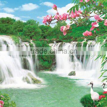 beautiful waterfall landscape wallpaper mural