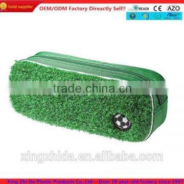 High quality green plush custom pencil bag