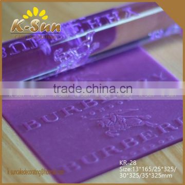 K-sun Famous brand logo Acrylic Fondant Rolling Pin Roller Texture Bake Tool