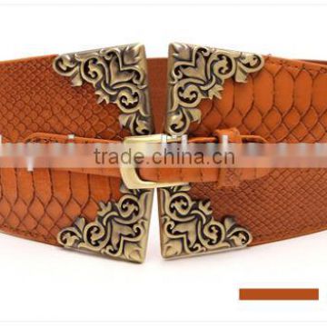 2014 Best fashion metal belt PU leather belt