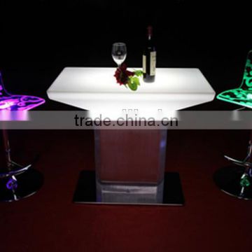 LED Lighting Plastic Furniture table/PE Cheap plastic garden furniture lights/ bar tables