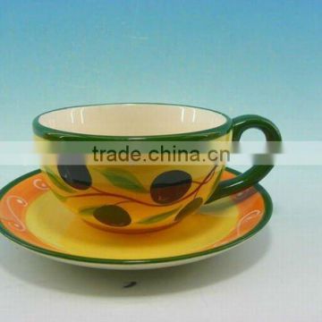 floral patten small ceramic coffee mug with saucer