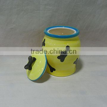 Ceramic Dog Food Treat Jar with Lid