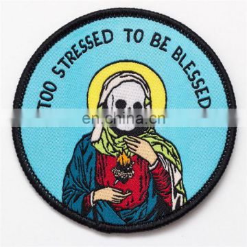 Cheap custom woven patches for clothes in china