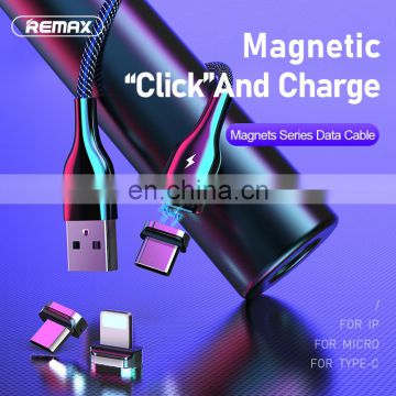 Remax RC-158 Two-color braided zinc alloy shell mobile phone fast charging cable fast data magnetic charging cable