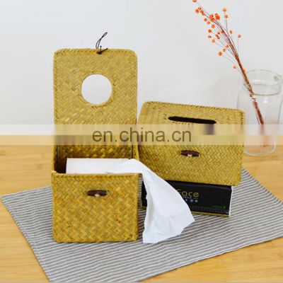 100% Eco-friendly sea grass square rectangle napkin holder woven tissue box