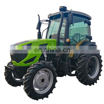 100hp Agricultural wheel grass mowing traktor 4x4 mini farm 4wd compact tractores en venta en guatemala with backhoe attachment