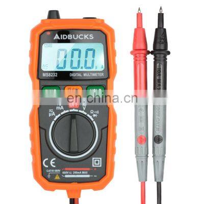 AIDBUCKS Digital Multimeter MS8232 AD DC Voltage 600V Handhold Multimeter Tester Backlight Rubber Case Smart Multimeter Digital