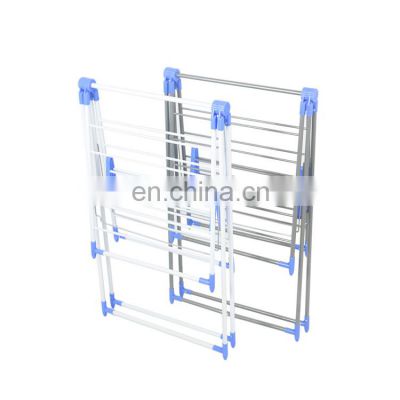 Full folding and easy storage clothes hanger floor type balcony simple multi pole clothes hanger