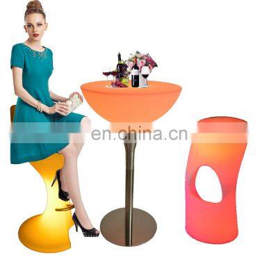 plastic LED chairs /outdoor IP65 led furniture commercial table event party wedding light up plastic high chair for bar table