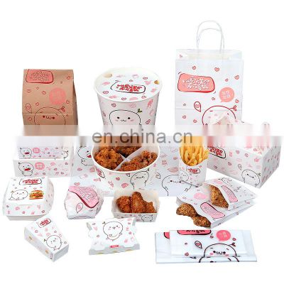 Factory Direct Price Fast Food Take away food boxes french fries fried chicken nuggets carton paper food packaging box