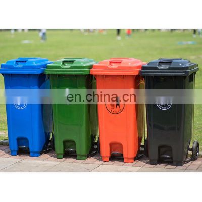 Outdoor plastic dustbin large recycling waste trash sorting bin 120 liter garbage bin