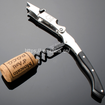 Stainless Steel Wood Handle Corscrews Double Levers Wine Openers