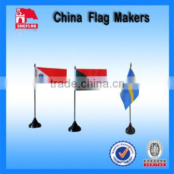 Custom Advertisment Table Flag With Plastic Flagpole
