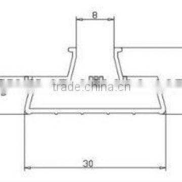 30x8 Obilque aluminum slatwall insert/aluminum slatwall for Display Gondola/slat Display Gondola